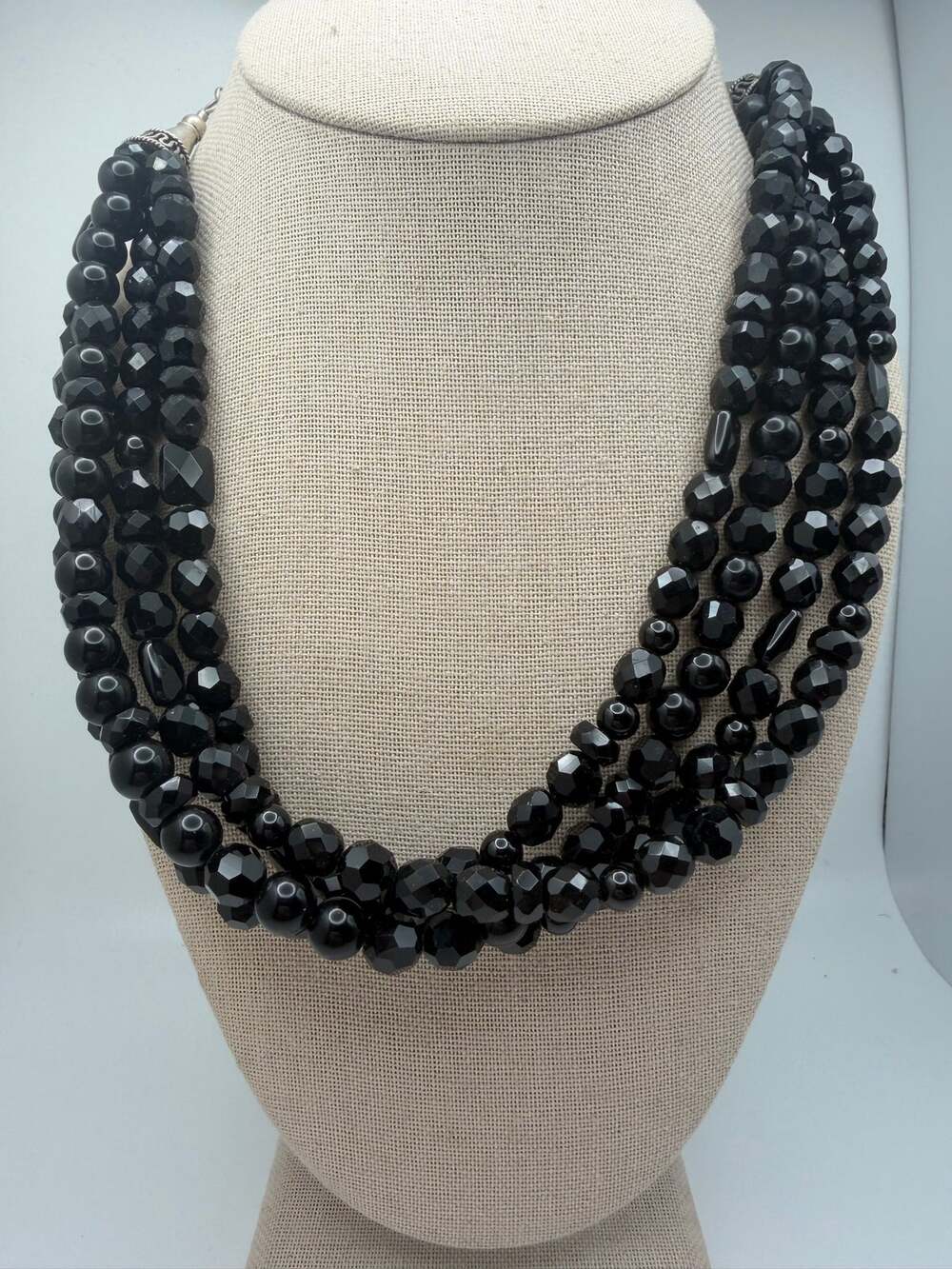 Rocki Gorman black onyx multi-strand necklace sterling silver